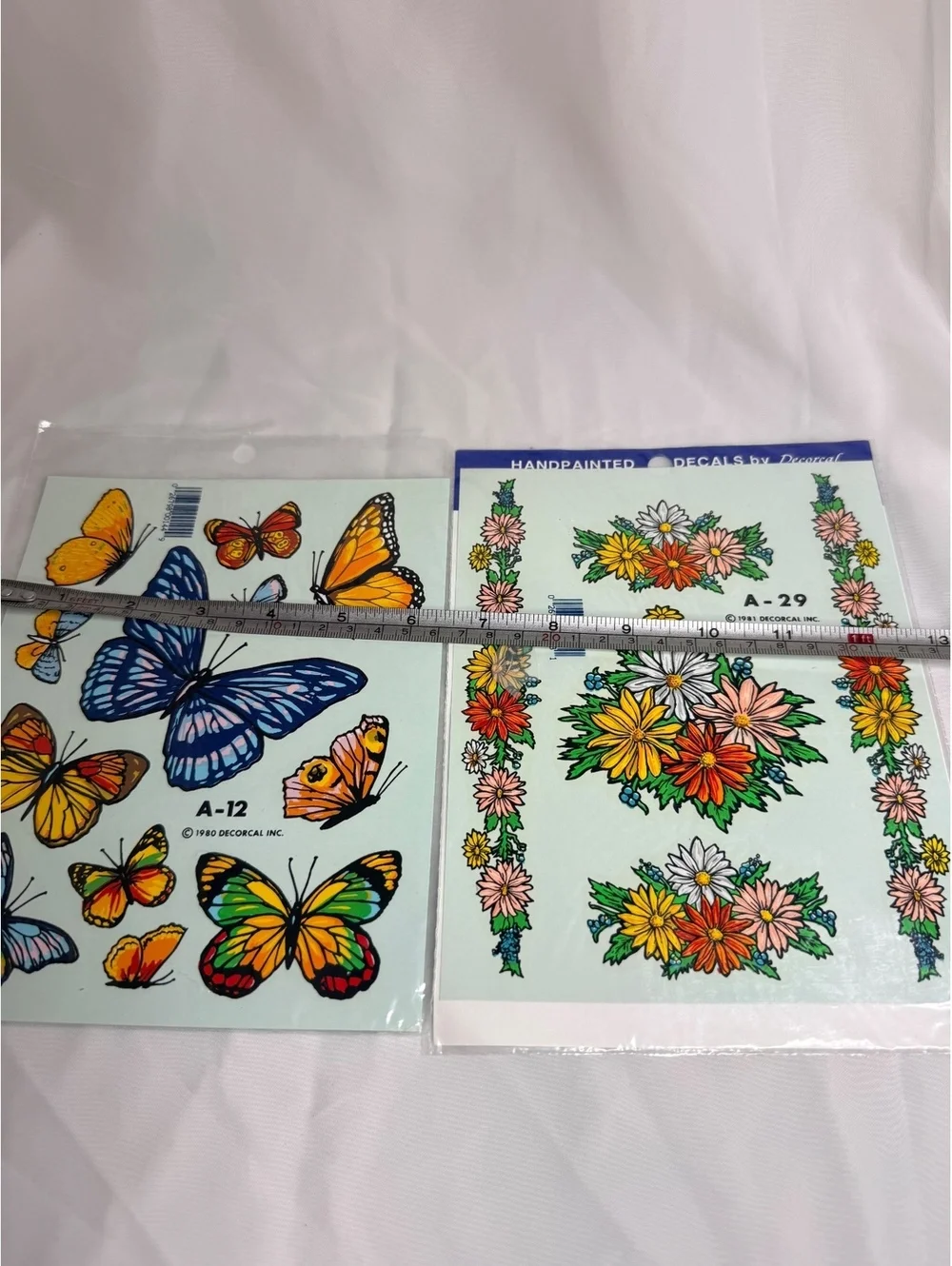 1980 1981 Vintage Decorcal Inc Butterfly and Flower Water Transfer Decals